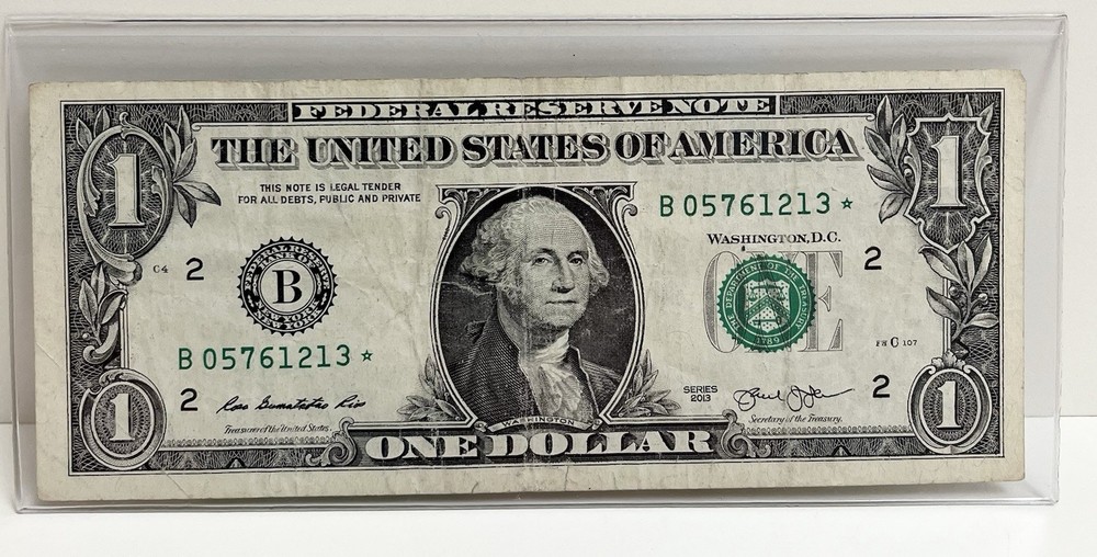 $1 2013 B Duplicate FW Star Note B05761213