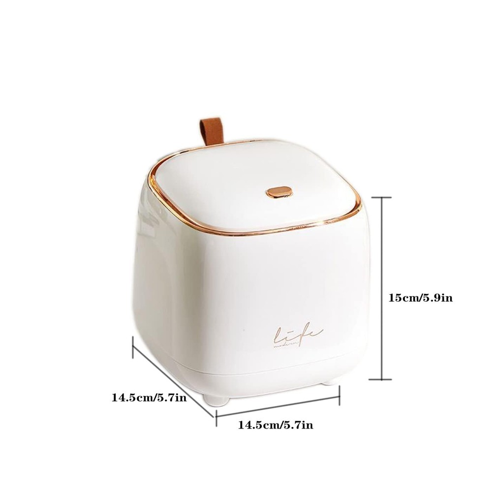 Mini Desk bin with lid,Small Plastic Trash can for Kitchen Bathroom Office