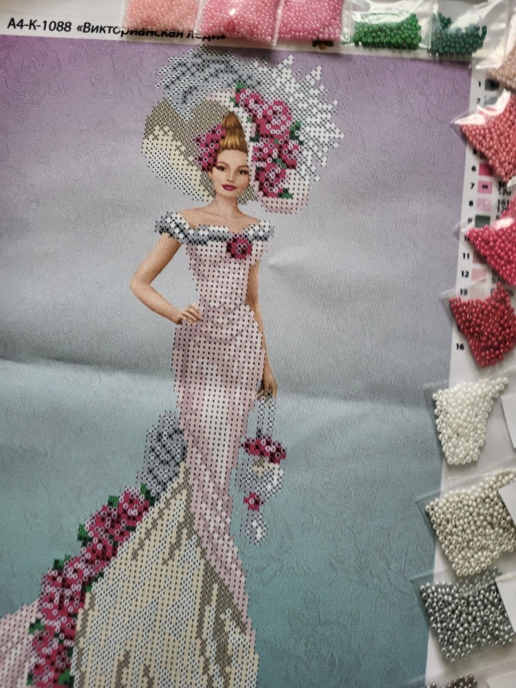 Bead Embroidery Kit Lady Beading Needlepoint Beads Stitching Queen