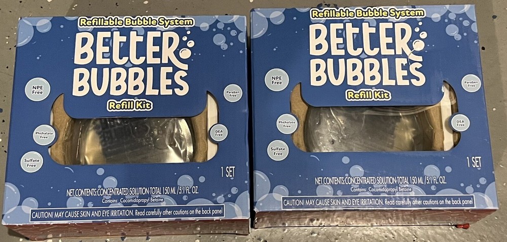 2- Better Bubbles Refill Kit  2x-6 Concentrate Refills, 2 Wands, Measuring Cup