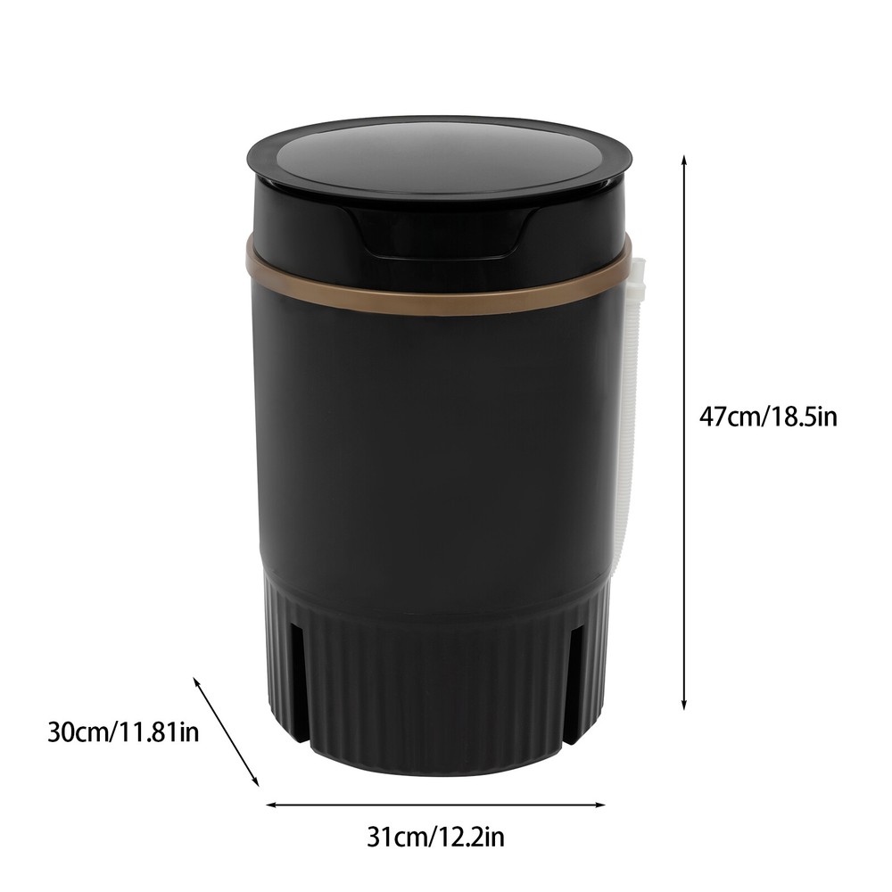 Mini Washing Machine Washer with Drainage Basket Multi-Functional Black Portable
