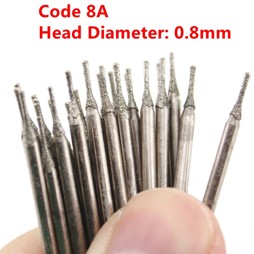 30Pcs 0.5 0.8mm Diamond Drill Bits Set Micro Hole Saws Lapidary Tools for Stone