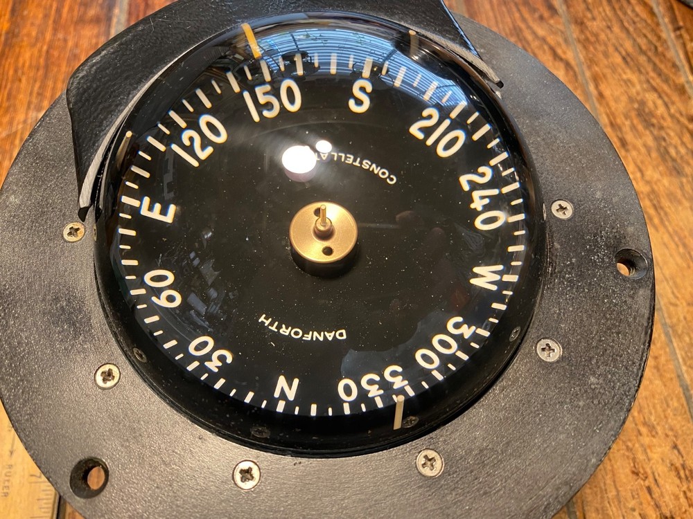 Lightly Used Danforth Constellation Dash Mount Compass 4" Card