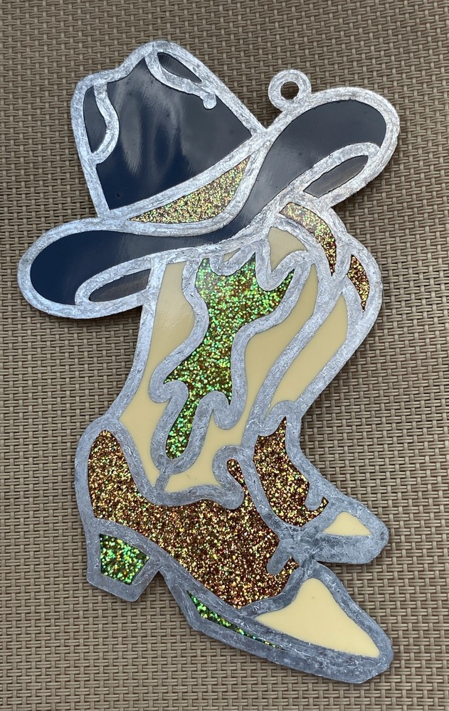 Suncatcher Cowboy Boots & Hat Window Decor