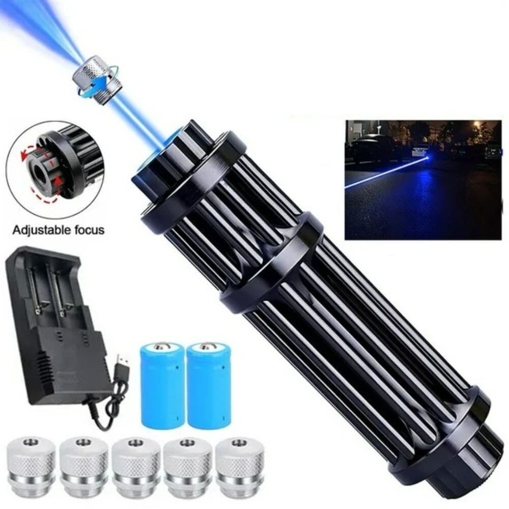 Kepeak High Power Blue Adjustable Beam Laser Pointer Visible Beam 5MW Dot Light