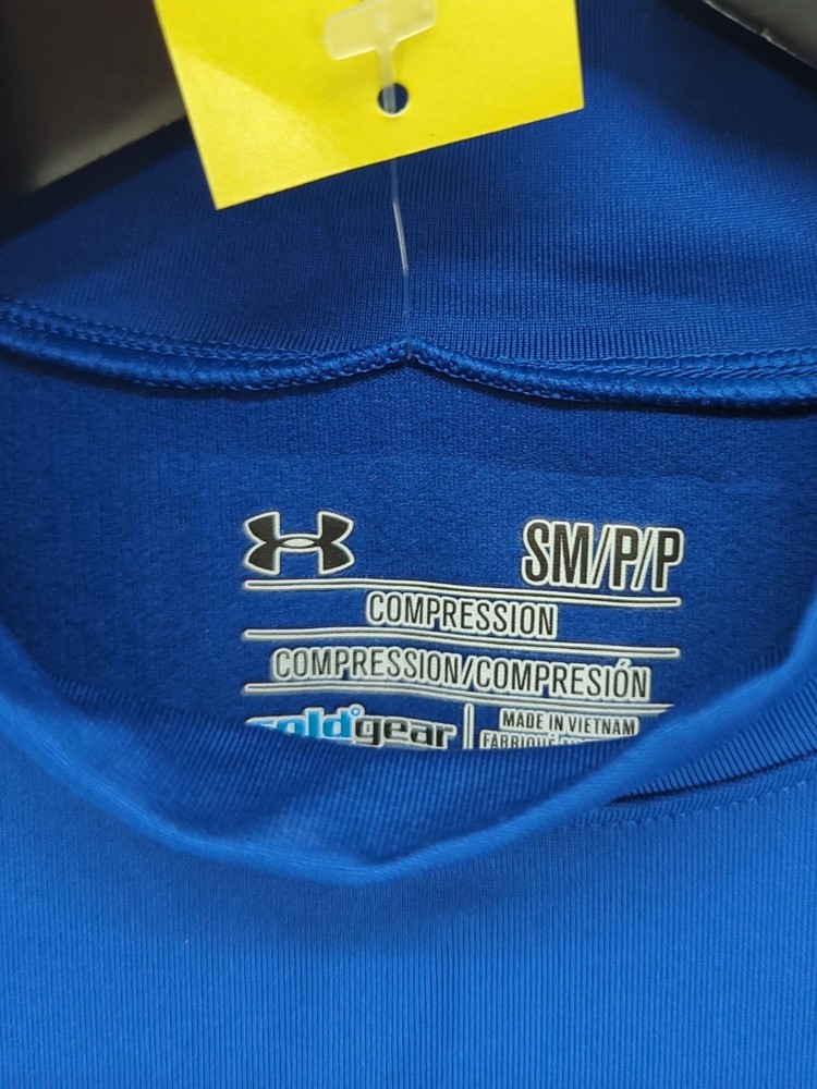 Under Armour Men's Loungewear S Blue Polyester with Elastane Mock Neck Basic