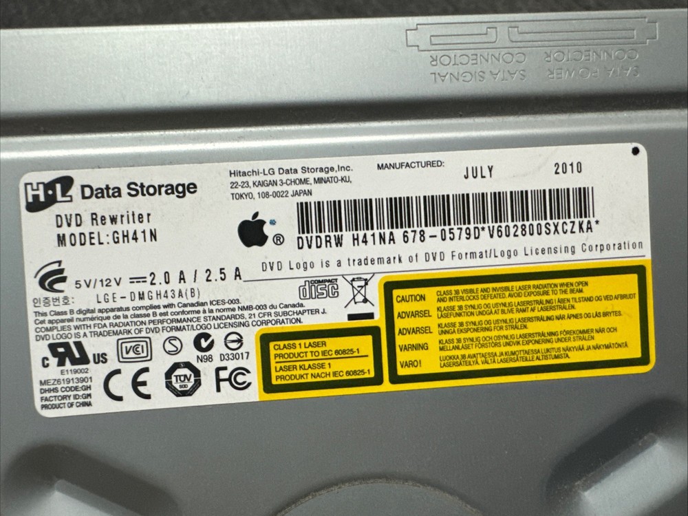 APPLE MAC PRO A1289 5,1 DVDRW OPTICAL DRIVE GH41N