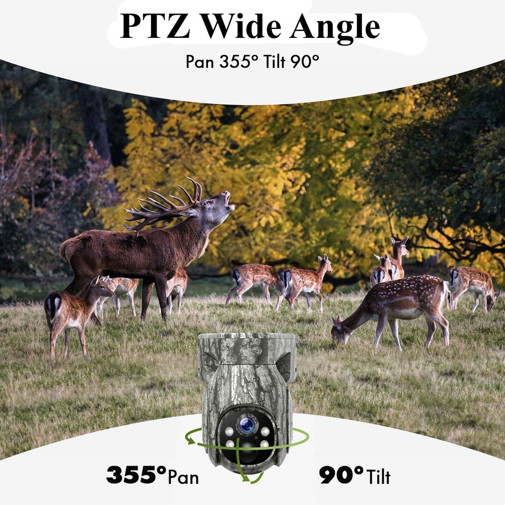Campark 2K 4G LTE Cellular Solar PTZ Trail Camera Security Camera With SIM Card