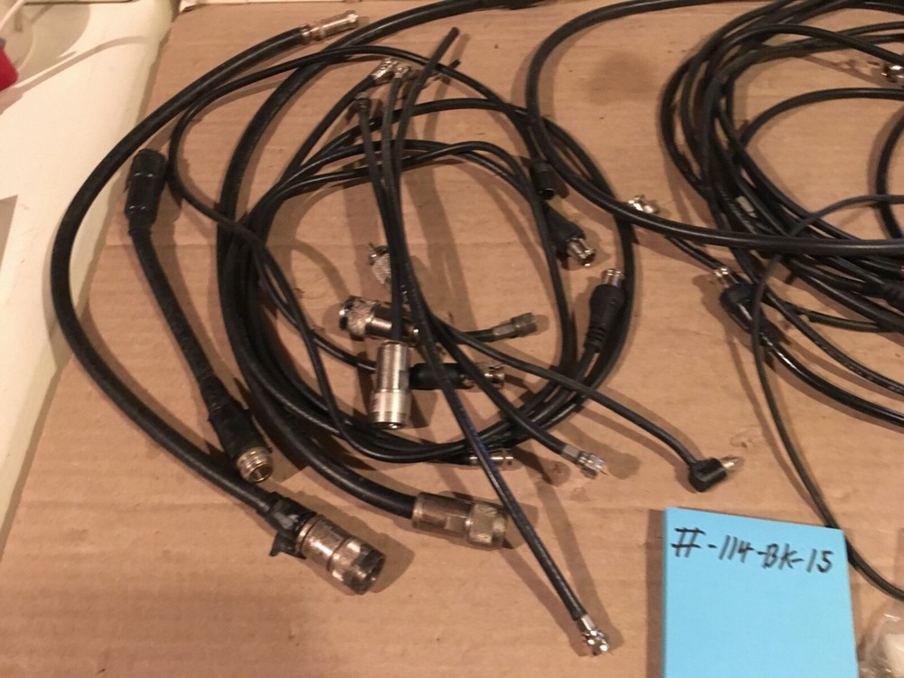 COAXIAL cords various lengths & sizes & ends used