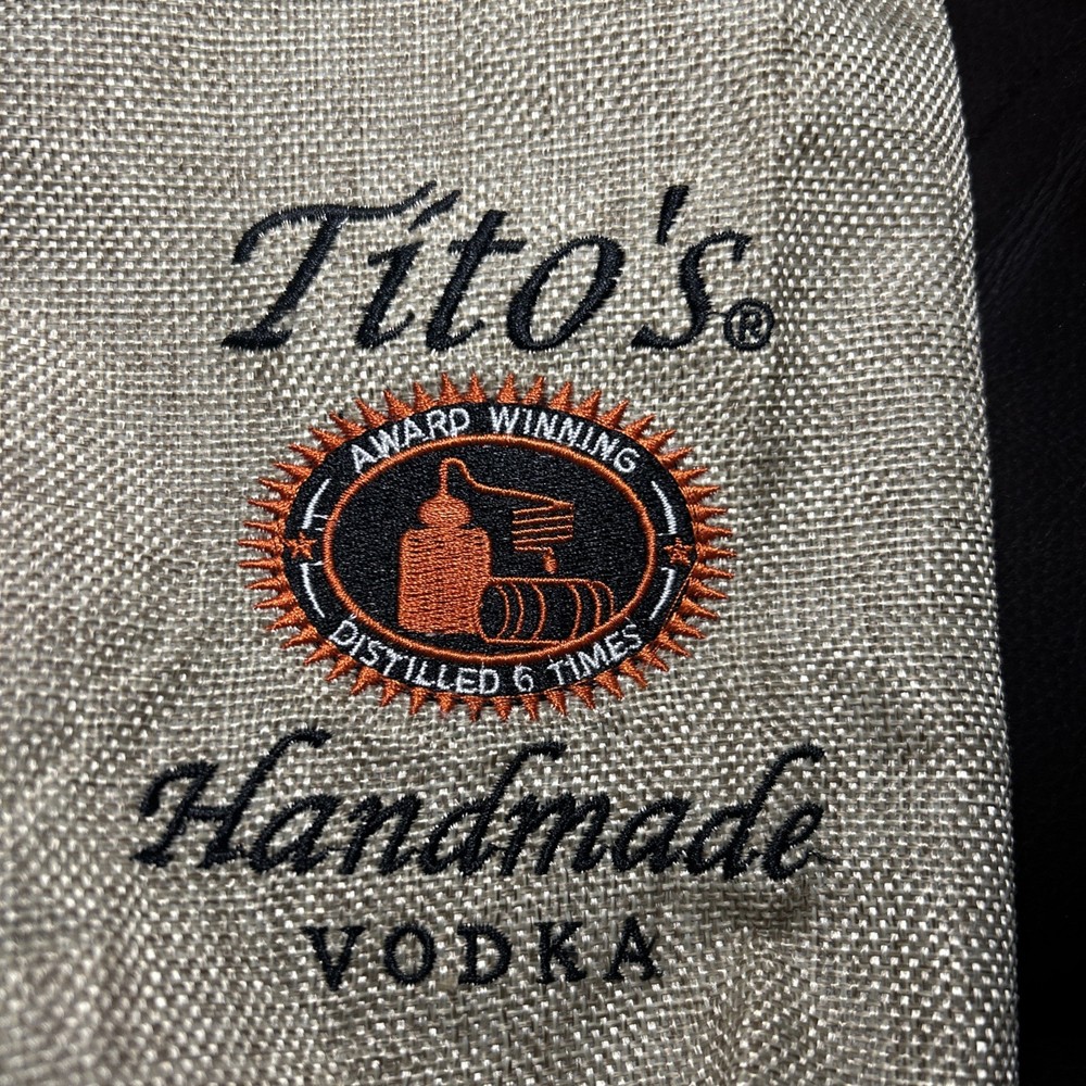 TITO'S Handmade VODKA Burlap Canvas Drawstring Backpack Bag - Austin Texas -