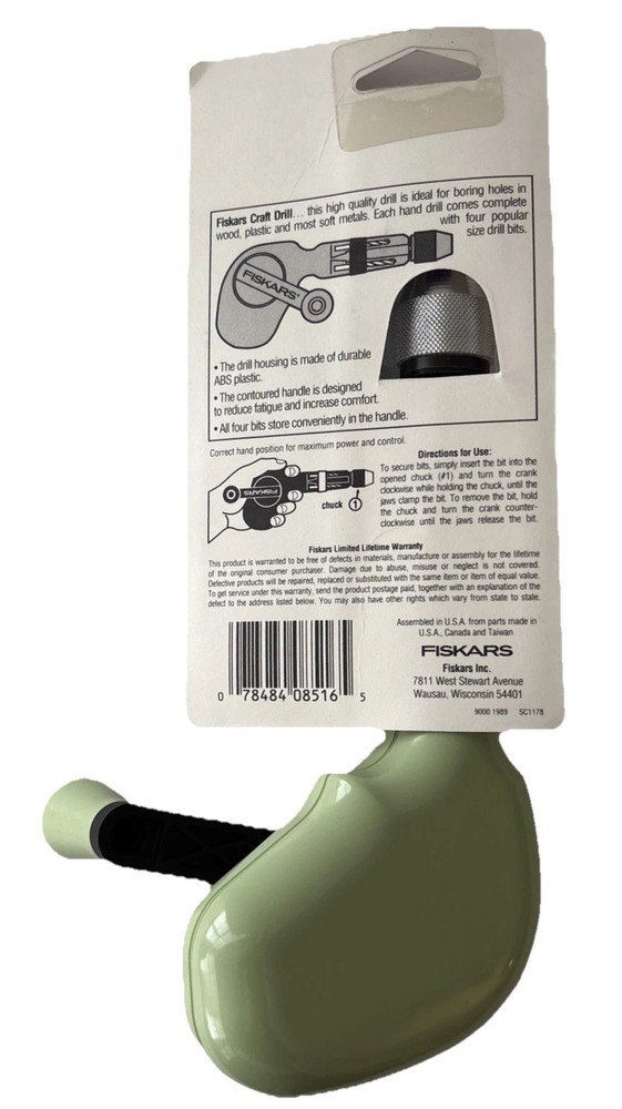 Fiskars Craft Drill Model 8156 Includes 4 Popular Size Bits New In Package