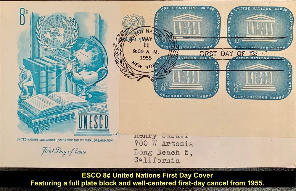 40 FIRST DAY COVERS - UNITED NATIONS + HIGH VALUE PLATE BLOCKS
