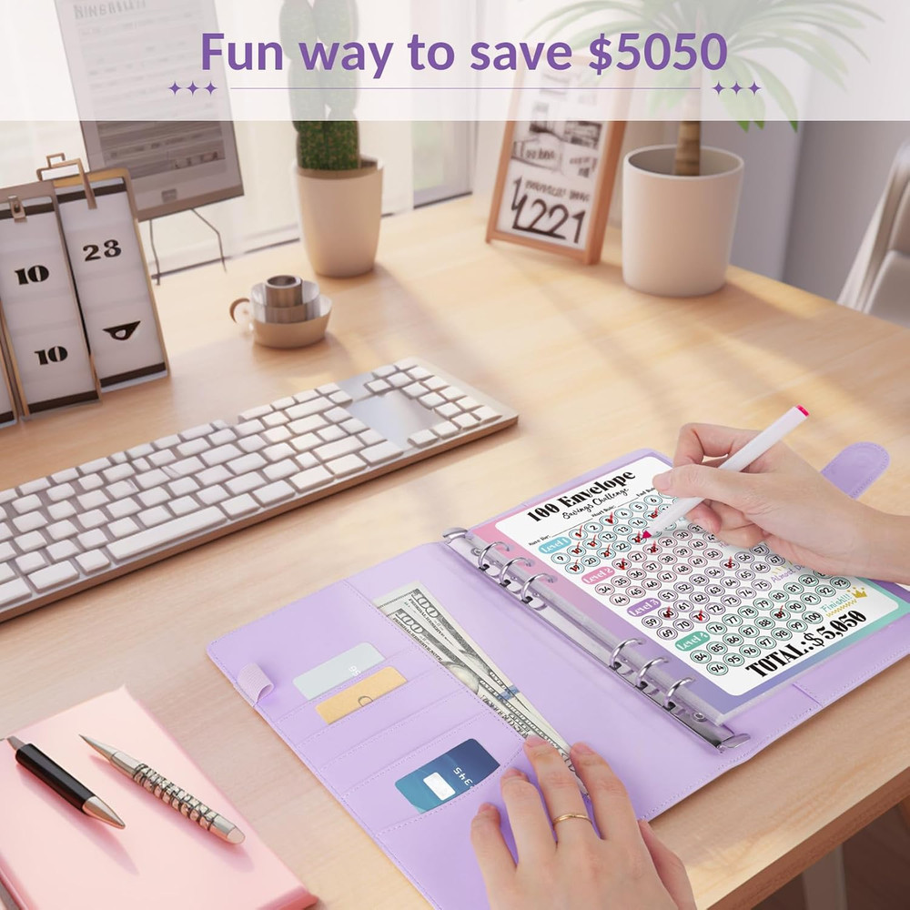 100 Envelopes Money Saving Challenge, Savings Challenges Book with Envelopes & C