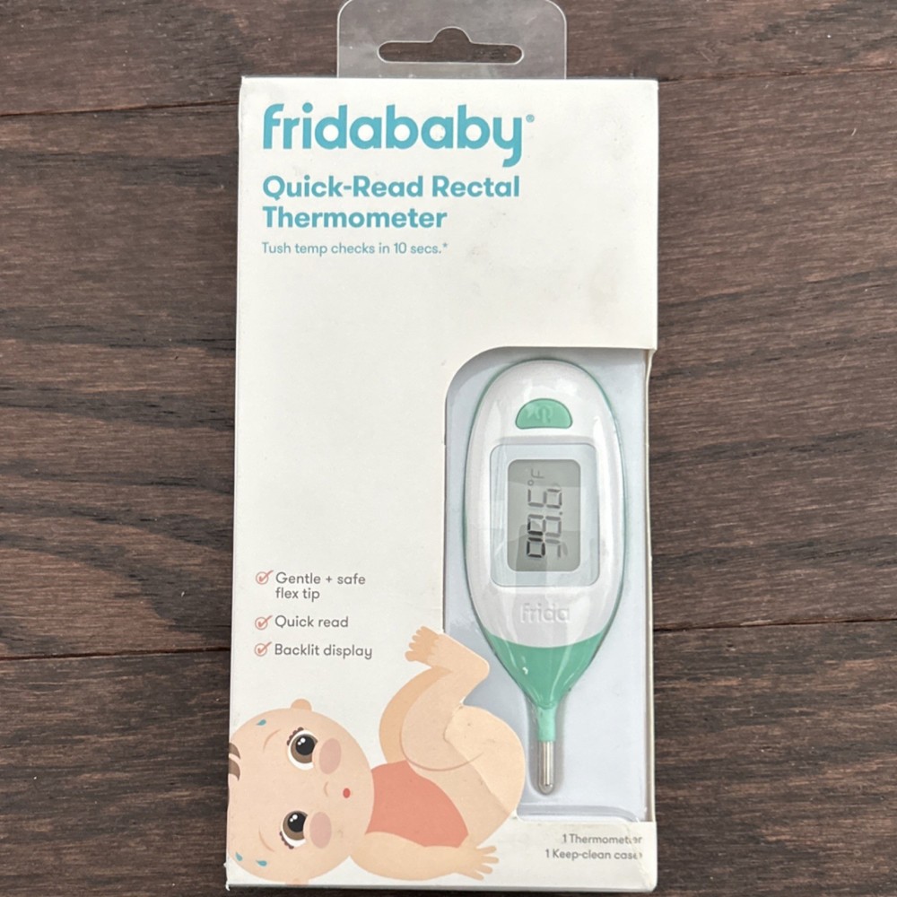 FridaBaby Quick-Read Rectal Thermometer, 10s Read, Memory, Flexible, Backlight