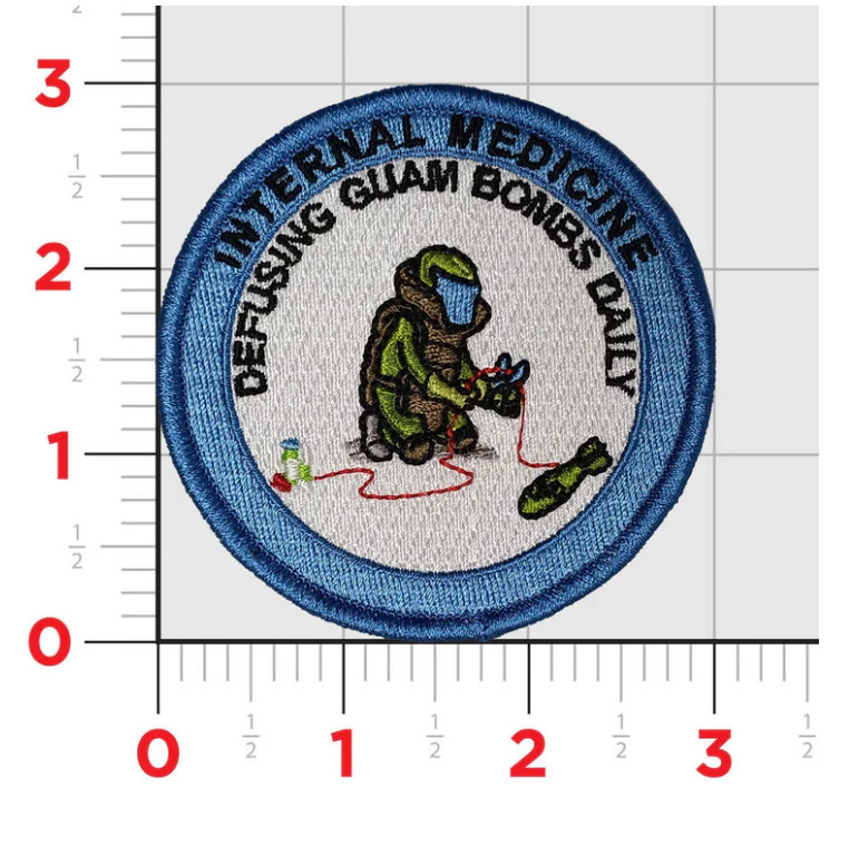 NAVY INTERNAL MEDICINE GUAM EMBROIDERED PATCH HOOK & LOOP