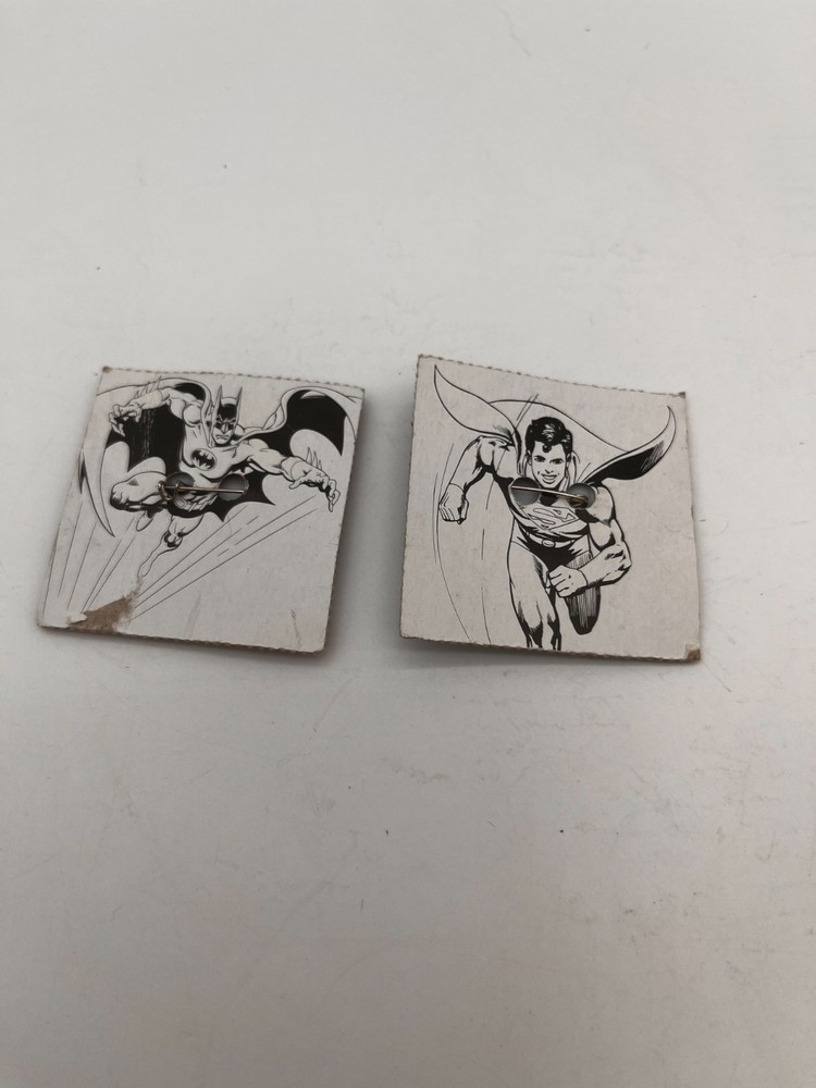 DC Comics Superman & Batman Logo 2 Pinback Buttons Superhero Collection