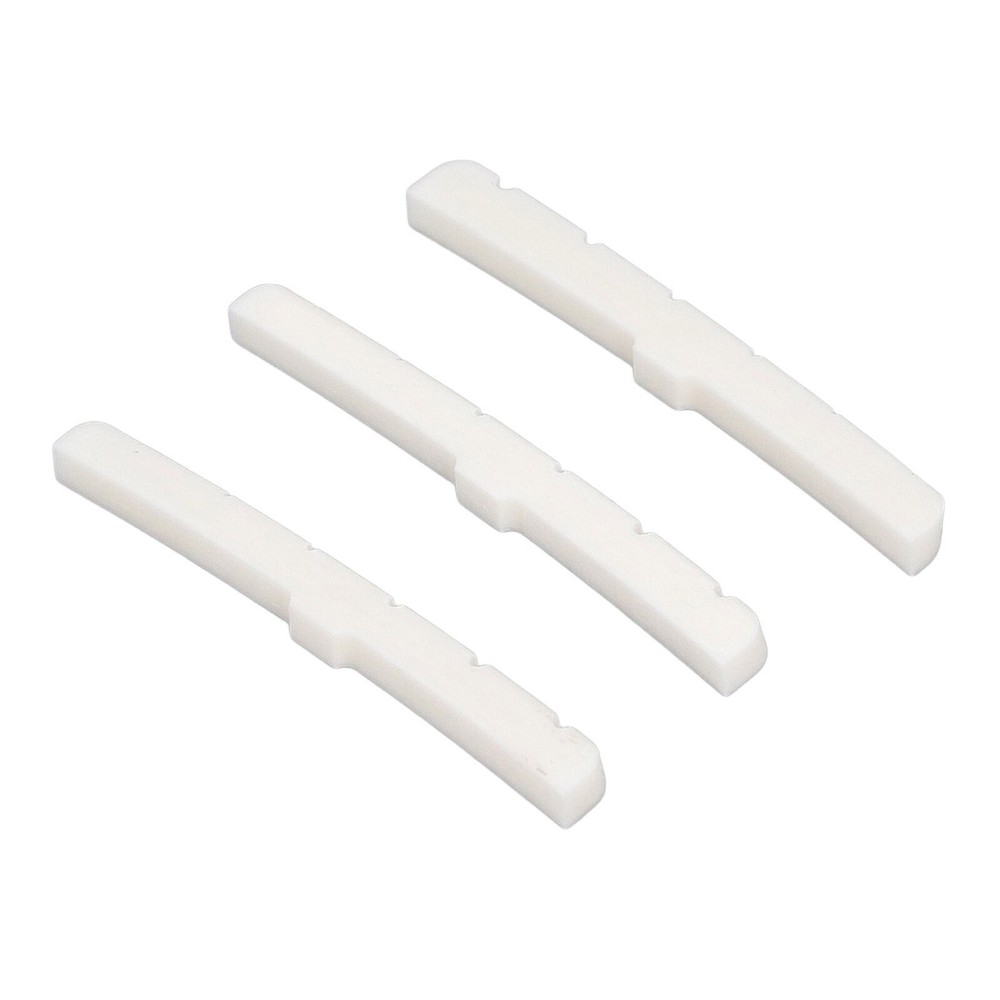 3Pcs 6String Guitar Nut Flat Bottom Slotted Bone Guitar Nut Replacement for Tele