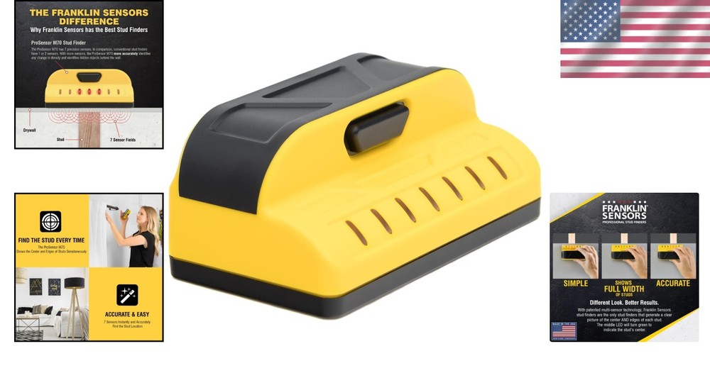 ProSensor M70 Stud Finder - 7-Sensor Wall Scanner for Accurate Stud Detection