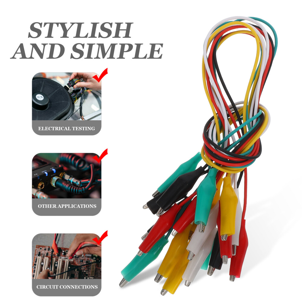 10pcs Electrical Testing Electrical Clips with Insulators Circuit Testing Leads