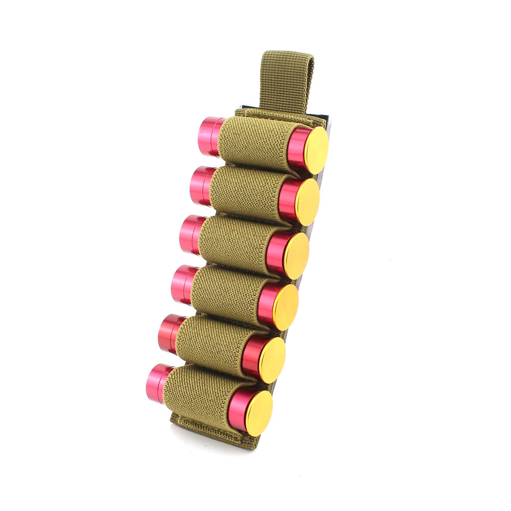 Tactical 2pcs 6 Rounds 12 Gauge Hook Loop Shotgun Shell Holder Ammo Carrier