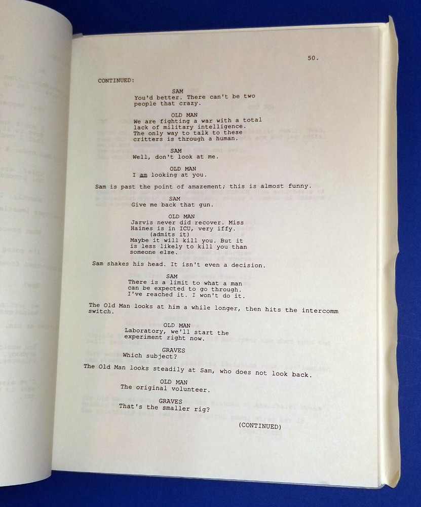 PUPPET MASTERS original script DONALD SUTHERLAND JULIE WINTER 1994 sci fi aliens