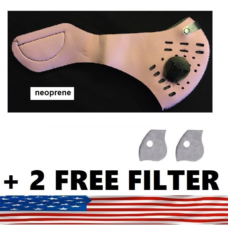 Face Mask Active Carbon Filter & Breathing Valve + 2 Free 5Layer PM 2.5 Filter ✅
