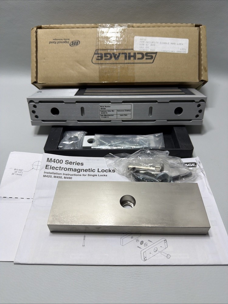 SCHLAGE M450 MAX SECURITY SINGLE MAG LOCK ELECTROMAGNETIC LOCK 1000 LBS