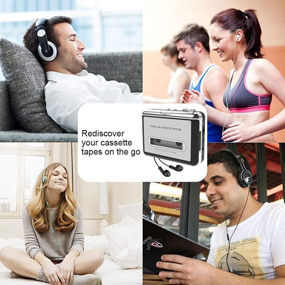 Portable USB Cassette to MP3 Converter No Software Needed Plug & Play for PC