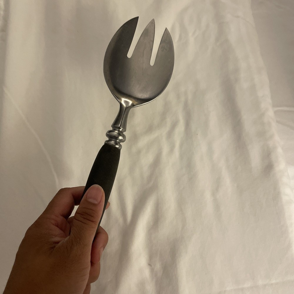 Guildcraft Forged Stainless Serving Fork With Black Handle Japan 11.5”