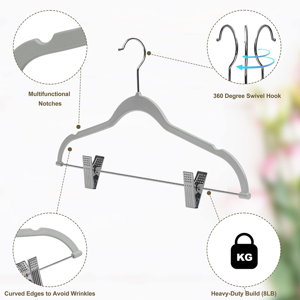 Quality Plastic 20pack Non Velvet Nonflocked Thin Compact Coat Hangers With Meta