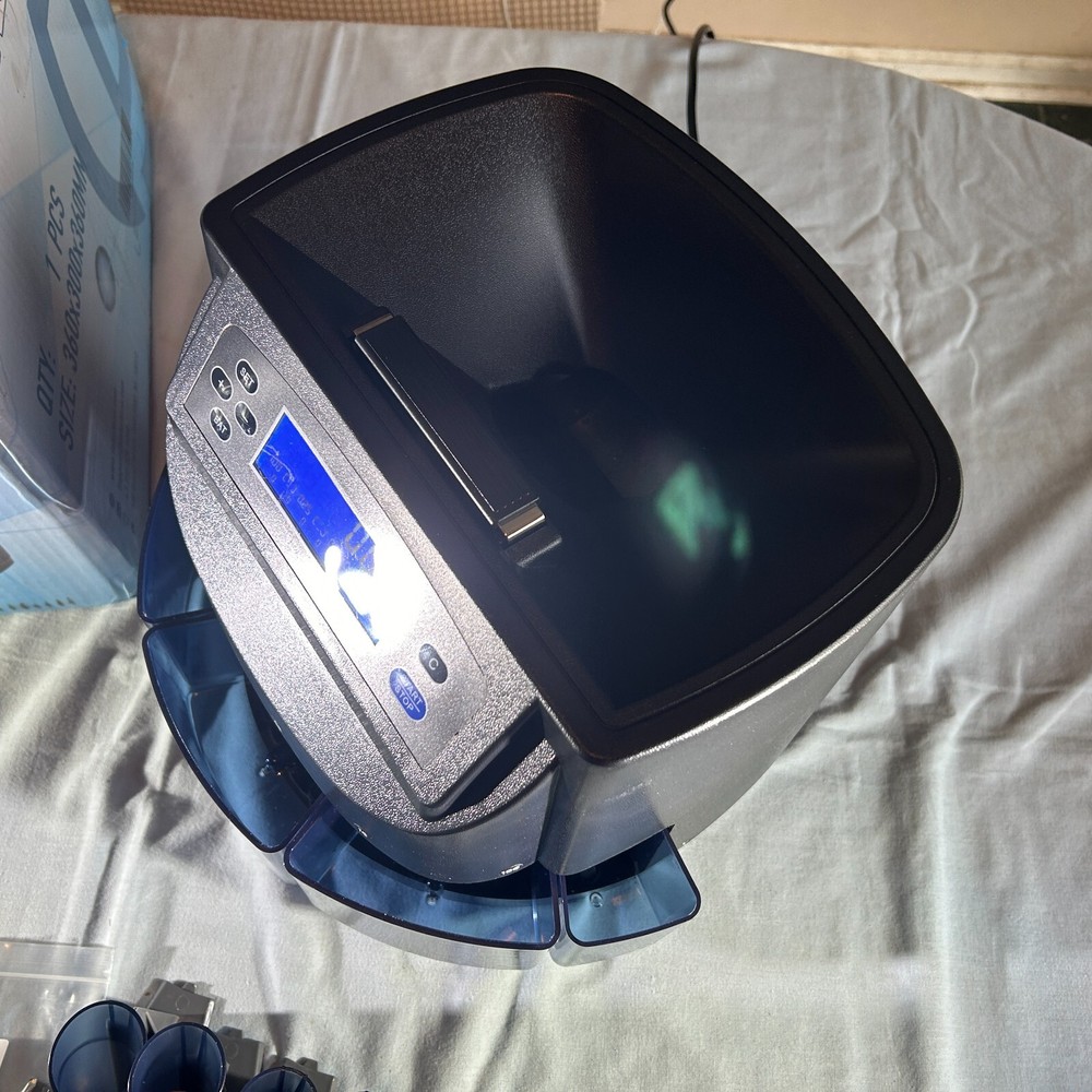 DETECK DT100 3.5" LCD SCREEN AUTOMATIC COIN ROLLER COUNTER SORTER MACHINE - NOS