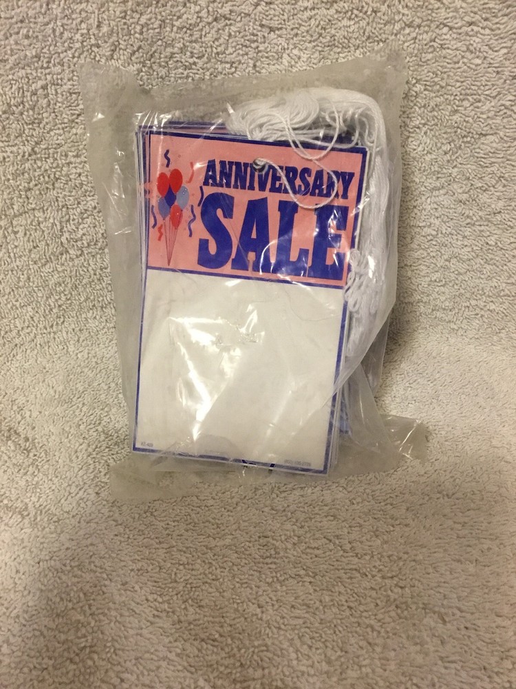 100 Pink White Tags with String 2.25 x 3.5 Anniversary