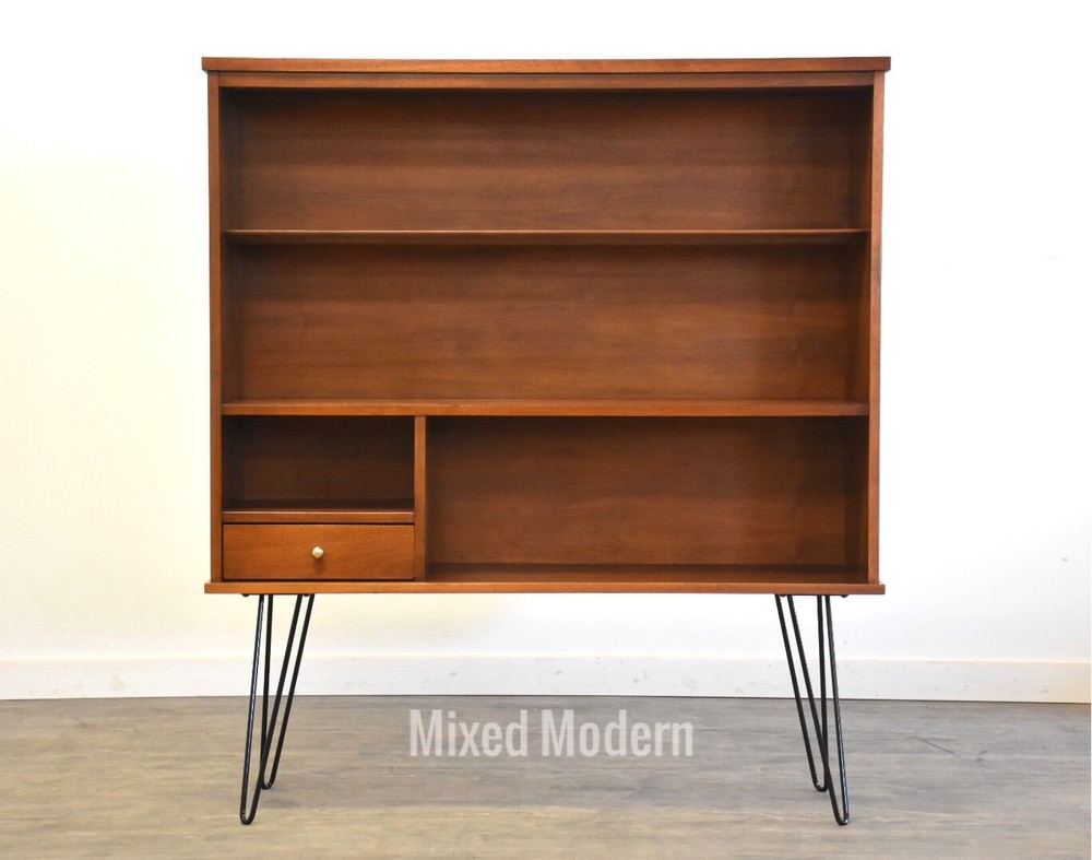 Walnut Mid Century Modern Bookcase