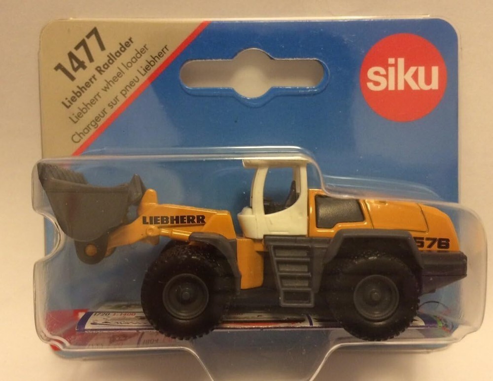 SIKU 1477, Liebherr Wheel Loader, Metal/Plastic, Yellow/Grey, Movable Loading