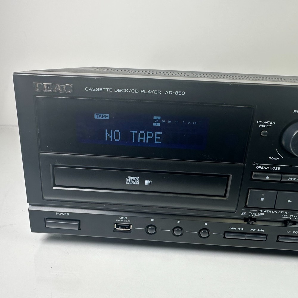 TEAC AD-850 Cassette Deck CD Player USB Memory Recording & Playing; AS-IS