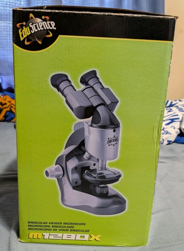 Edu Science M1280X Binocular Viewer Ultra Student Microscope w/ Box & Case