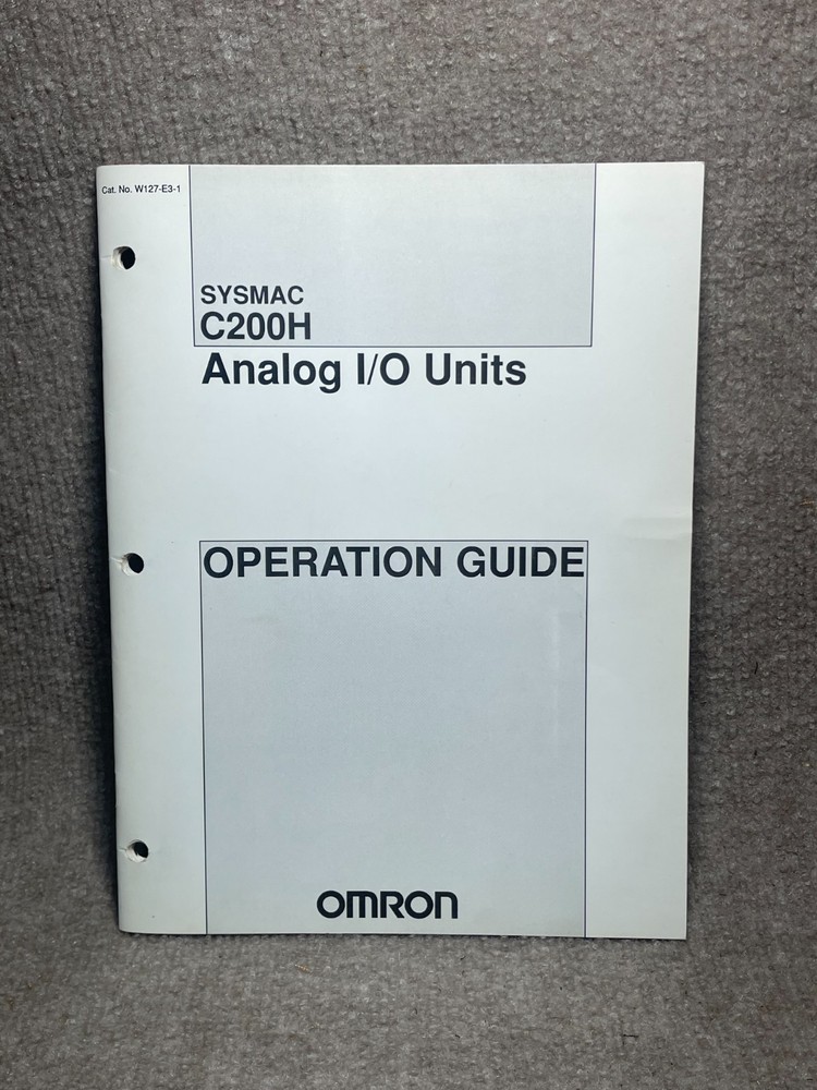 OMRON Sysmac C200H Analog I/O Units Operation Guide