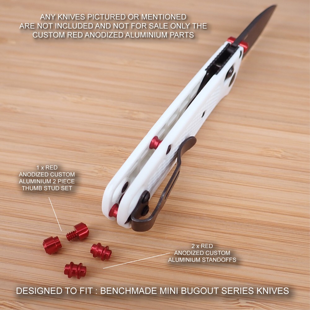 Benchmade 533BK-2 Mini BUGOUT Custom Standoff + Thumb Stud Set - Anodized RED