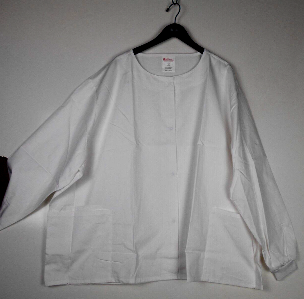 ALL HEART WHITE button-down Lab Coat 5XL NO COLLAR