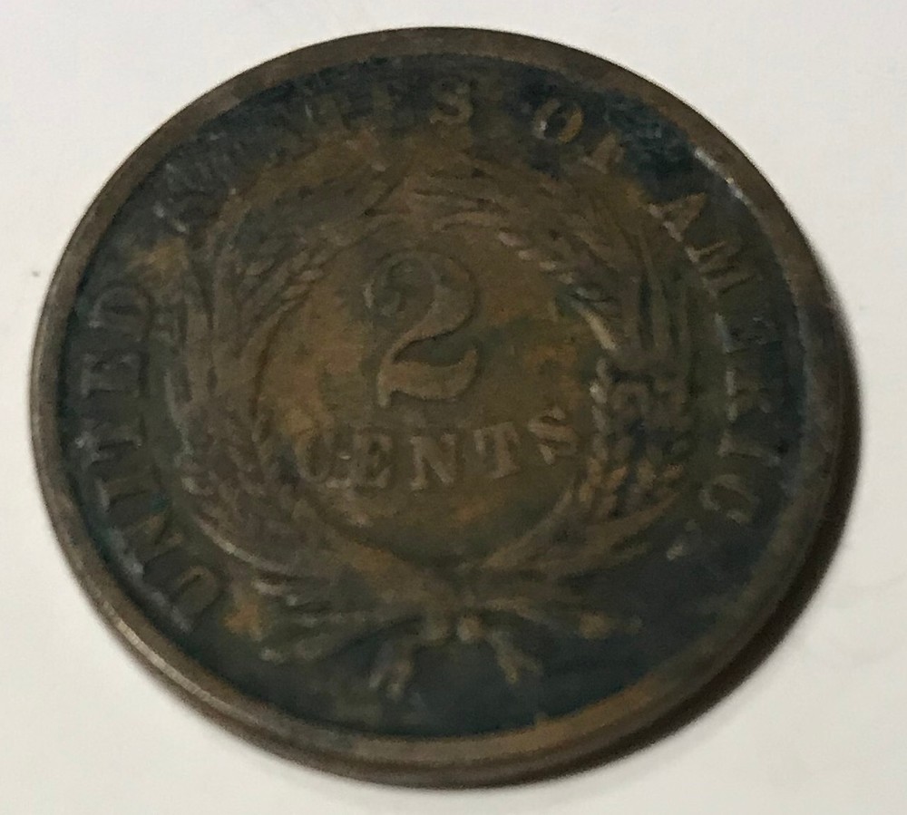 1865 USA Two Cent Piece VG