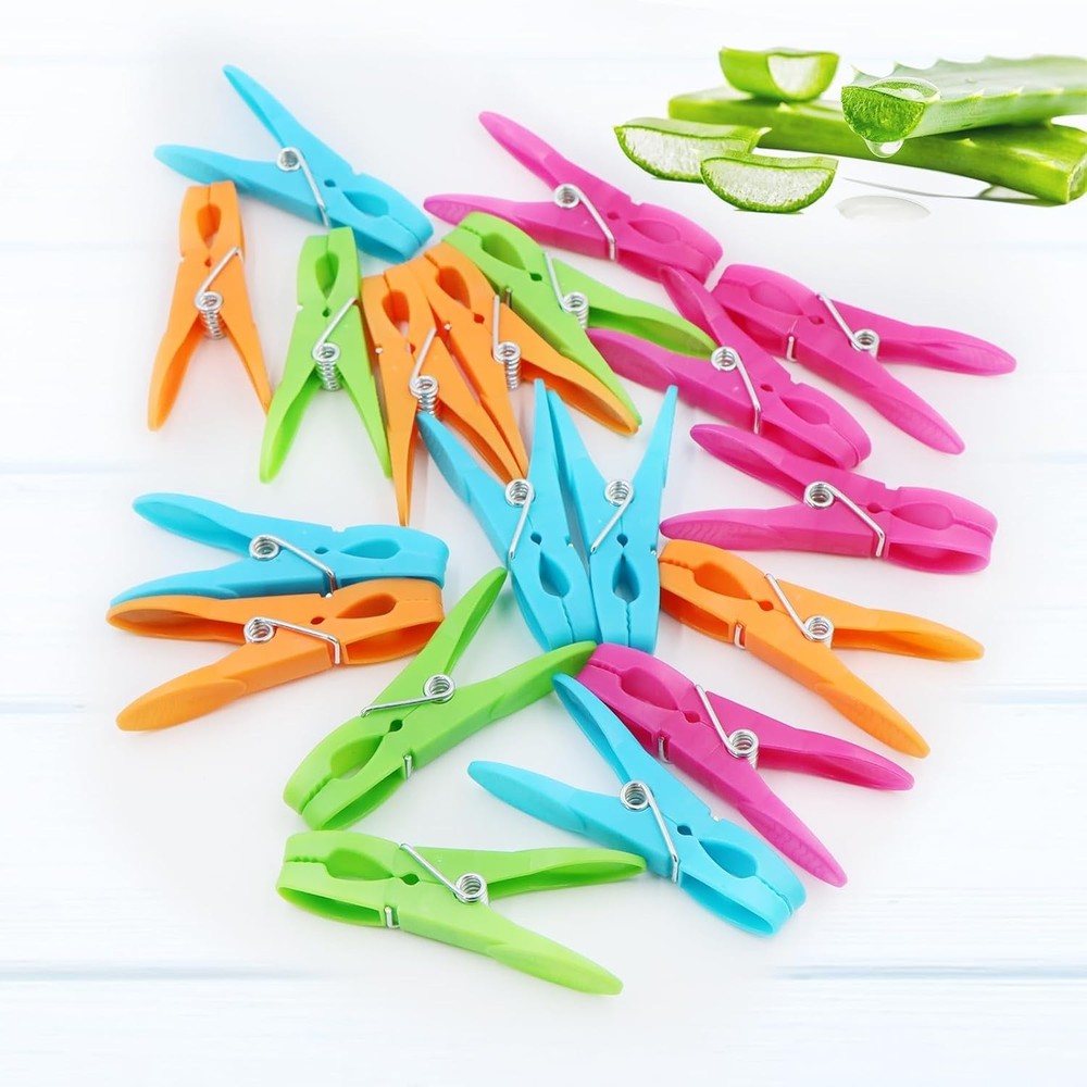 Multi-Use 48-Count Colorful Clothespins - Rust-Resistant Laundry Clips for Homes