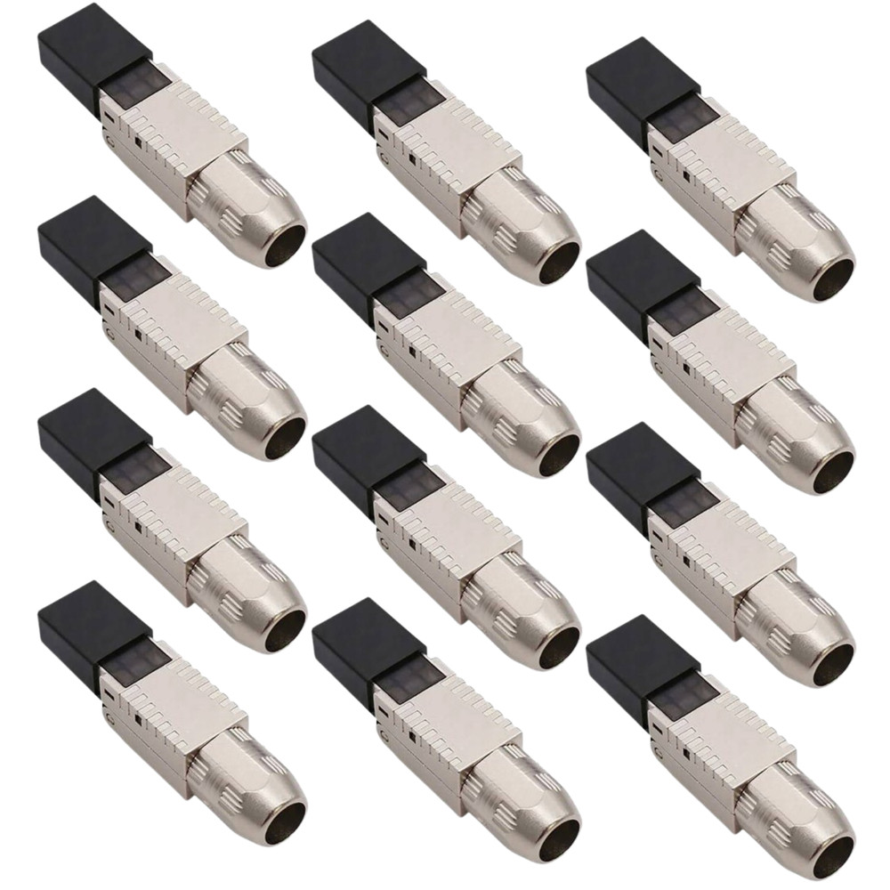 Cat8 Shielded Tool-Free RJ45 Field Termination Plug Connector - 12 Pack