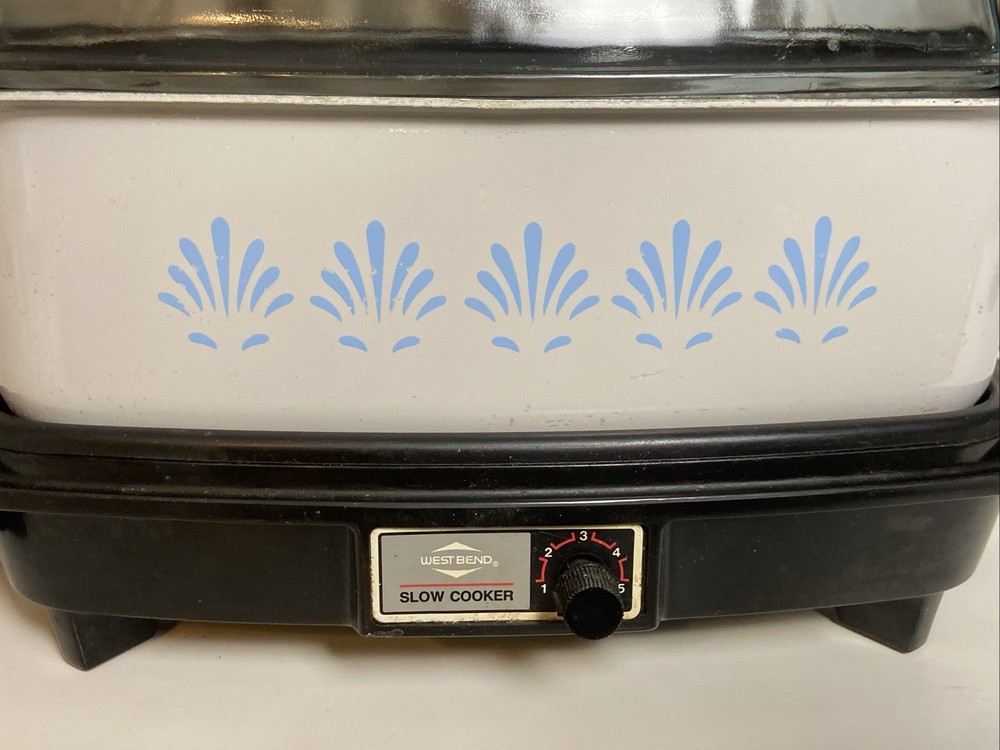 Vintage West Bend 4 Qt Rectangle Quart Slow Cooker Electric 5 Settings