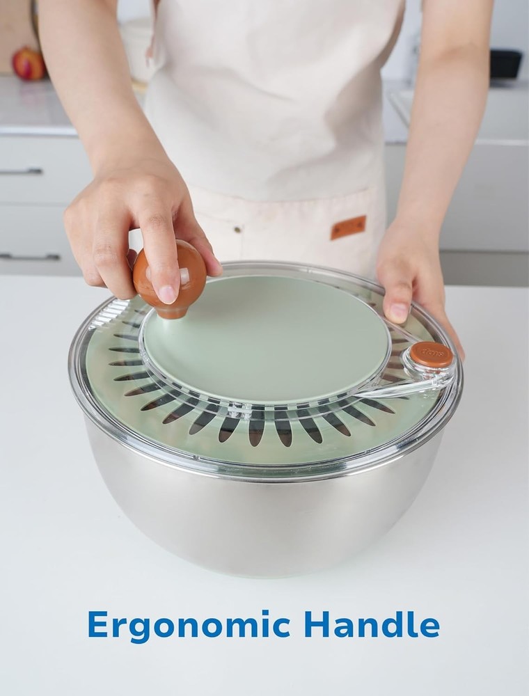 Stainless Steel Salad Spinner with Drain Function