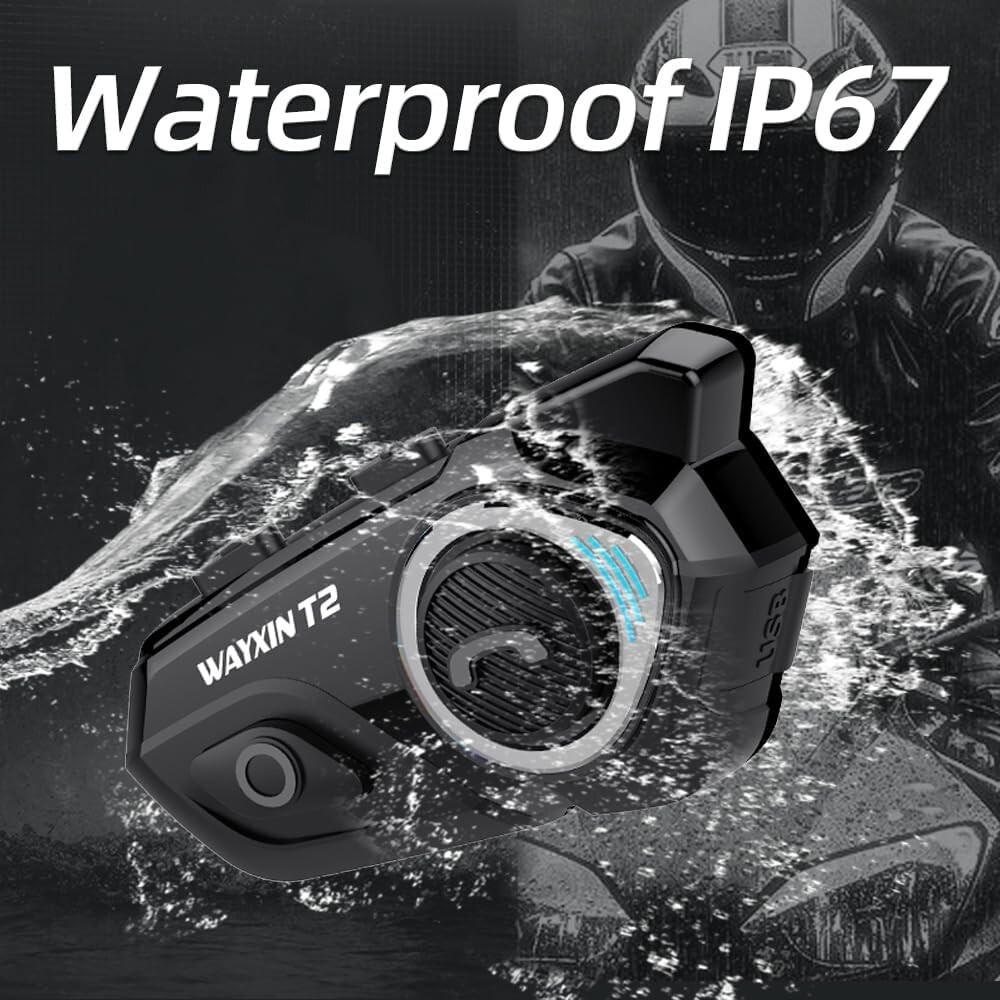 Motorcycle Bluetooth Headset T2 Helmet Intercom Wireless Waterproof Communicator