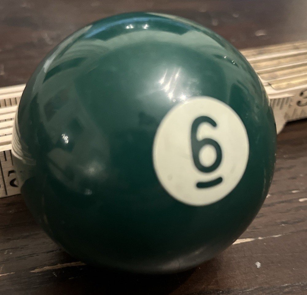 Vintage Solid Pool Ball Replacement 2 1/4 Inch Regulation Size Green 6