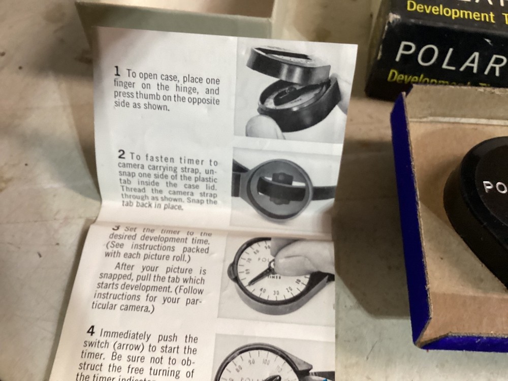 Vintage Polaroid Development timer #128 Original Packaging & light meter 625 gc