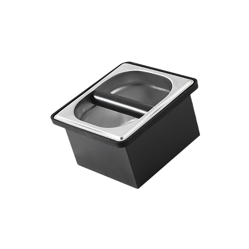 Black And Silver Coffee Grounds Container Stainless Steel Removable Knocks Box