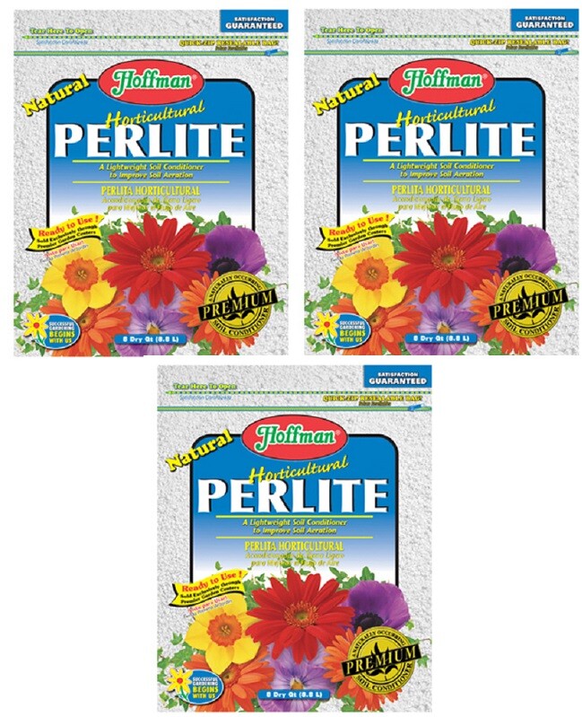 (3) Hoffman 16502 8 Qt Horticultural Perlite Potting Soil Amendment Conditioner