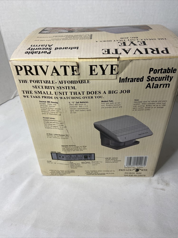 Vintage Private Eye Portable Infrared Security Alarm